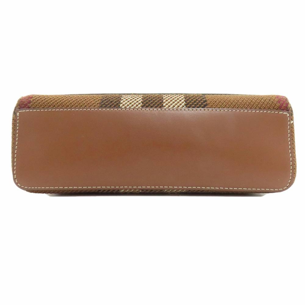 Burberry Check Shoulder Bag Canvas Leather - Picture 4 of 11